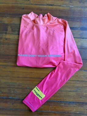 Bright Pink Gradient Long Sleeve M Bodysuit Going Out Wizzolx